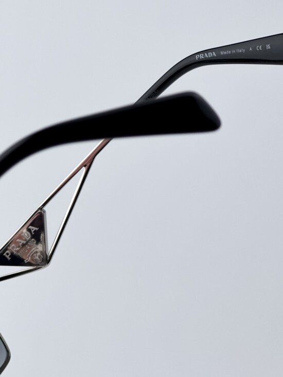 Prada Women BRAND NEW Sunglasses Silver Grey Gradient Geometric PRA51S 1… main image 5